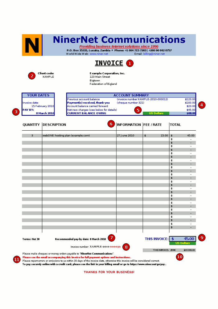 Example invoice. Example invoice.